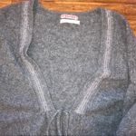 Velvet by Graham & Spencer Gray Cashmere Tie Cardigan with Glitter Lapels Photo 9