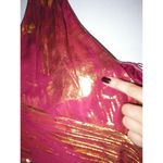 Aidan Mattox New NWT $310 Womens 6 Silk Metallic One Shoulder Dress Red Gold Photo 8