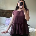 Ann Taylor NWT Maroon Short Sleeve Blouse Photo 0