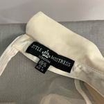 Little Mistress  ASOS Women's Sheer Sleeves Laced Mini Formal Dress Cream Size 6 Photo 9