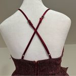 Maroon Sparkly Ruffle Dress Photo 4