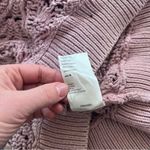 Free People  asymmetrical slouchy open knit sweater dusty‎ rose pink size S Photo 5