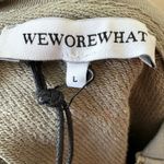 We Wore What Stone Gray Half Zip Hoodie Large Oversized Cropped Pullover Photo 7