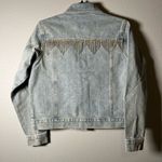 Saltwater Luxe  crystal Light Blue Denim Jacket with rhinestone Details Photo 1
