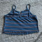 Romwe Blue striped crop tank top Photo 4