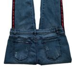 Tribal Jeans Distressed Stretch Raw Hem Side Red Stripe Ankle Jeans Size 12 Blue Photo 7