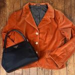 Carolina Herrera  Burnt Orange Velvet Blazer Photo 1