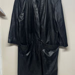 Vintage International Leather Collection size Large Women’s Black Trench Coat Photo 0