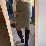 Loft Wool Blend Brown Herringbone Skirt Photo 6