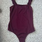 Maroon Ruffle Bodysuit Red Size M Photo 0