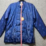 Vintage FFCO Nylon Quilted Asian Style‎ Tang Jacket M Blue Puffer 80s Satin Size M Photo 4