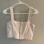 Forever 21 Adjustable Pink and White Striped Zip Up Cropped Tank Top Photo 0