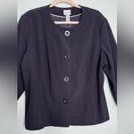 Chico's Blazer Black Jacket Casual XL Blazer Button Front Crew Neck Photo 11