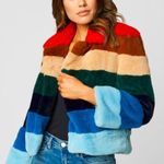 BLANK NYC GUC ** SEE FLAWS** Rainbow Pop Faux Fur Jacket, Size XS, 20β p2p Photo 3