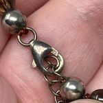 Sterling Silver Signed 925 Brown Citrine Glass Bead Necklace Multi Strand Facet Photo 4