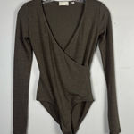 Wilfred Aritzia  Free green Brown Long Sleeve V Neck Bodysuit for Size XS Photo 0