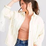 Saints & Hearts Western Snap Pearl Tassel Jean Jacket Size Small New Photo 11