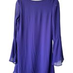 Sequin Hearts Women's Small Purple Long Sleeve Loose Fitting Dress w/ Necklace Photo 4