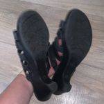 st. john's bay Black Leather Women's Heeled Sandals Womans 10 M Photo 6