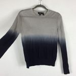 Theory Navy Linen Sweater Small Ombre Crew Neck Sag Harbor Lightweight Knit Photo 9