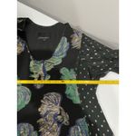 Cynthia Rowley  night out black Metallic Dot Long Sleeve Blouse Top XS Photo 5