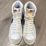 Nike Blazer Mid 77 Vintage White Black Leather Sneakers Shoes Women US 8 Photo 1