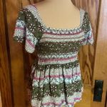 SO  Floral boho smocked peasant top Photo 4
