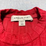 Amour Vert  Ribbed Long Sleeve Size XXS in Red Photo 2