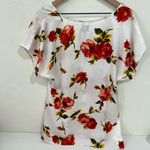 Show Me Your Mumu White Floral Rose Satin Blouse Top Size Small Photo 1