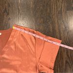 Ekouaer Elegant V-Neck Short Sleeve Top in Orange Photo 4