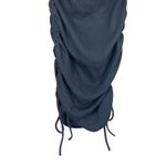 ZARA NWT  Shirt Dress Womens S Black Ribbed Mini Side Tie Bodycon Minimalist Photo 4