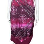 Vintage 90s Y2K Purple Satin Bandana Midi Skirt XS Fairy Grunge Festival Tie Dye Photo 0