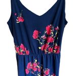 Xhilaration  blue and floral print jumpsuit with spaghetti straps size medium Photo 1