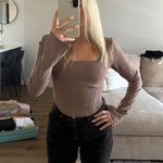 Abercrombie & Fitch Abercrombie Cropped Corset Long Sleeve Top Photo 2