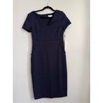 Calvin Klein Scuba navy crepe button detail sheath dress size 8 Photo 2