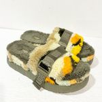 UGG  Size 7 FLUFFITA CALI COLLAGE Multicolor Sheepskin Slipper Slide Sandals Photo 2