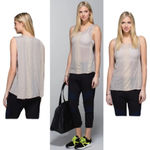 Lululemon Salutation Savasana Tank Flowy Misty Stripe Burnout Cashew Gray Grey Photo 1