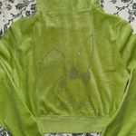 Lime Green Rhinestone Bunny Cropped Hoodie Size XS Photo 4
