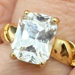 Vintage Signed 925 Gold Over Sterling Silver Emerald Cut Clear CZ Ring Size 8 5g Photo 8