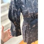 Vintage Black 1960s Black Abstract Floral Bow Belt Sheath Dress Photo 1