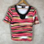Rafaella Retro Short Sleeve Braided T-Shirt Medium Photo 4