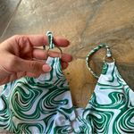 Shein Green and Blue Swirl Print Bikini Set Ring Linked Size Large Photo 5