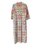 Evelyn Pearson 60s Vintage Psychedelic Loungewear Robe Cover Up Zipper Floral Pink Size L Photo 5
