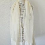 Tessilnovita Italian Cream White Sheer Wide Neck Scarf Wrap Made In Italy Photo 0