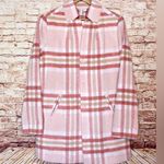Elle | Top Notch Pink Plaid Car Coat Marble Button Photo 0