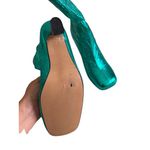 None METALLIC Green Slouchy Square Toe Holiday Boots Size 42 / US 11 Photo 1