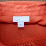 JJill Love Linen Zinnia Orange Button Front Shirt Dress Size M Lagenlook Size M Photo 10