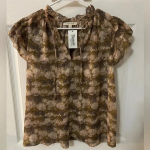 Grade & Gather  light pink and‎ brown shirt Photo 5