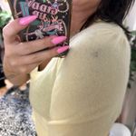 Anthropologie  Maeve Beth Puff-Sleeved Cashmere Cardigan in Canary Size XS Photo 6