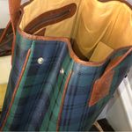 Ralph Lauren Black Watch Coated Canvas Leather Shopper Tote Shoulder Bag Vintage Photo 5